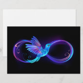 Neon Infinity Symbool met gloeiende Hummingbird Briefpapier (Voorkant / Achterkant)