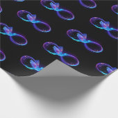 Neon Infinity Symbool met gloeiende Hummingbird Cadeaupapier (Hoek)