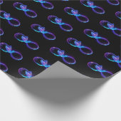 Neon Infinity Symbool met gloeiende Hummingbird Cadeaupapier (Hoek)