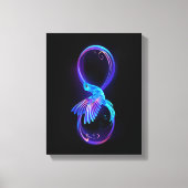 Neon Infinity Symbool met gloeiende Hummingbird Canvas Afdruk (Voorkant)