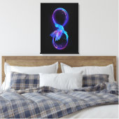 Neon Infinity Symbool met gloeiende Hummingbird Canvas Afdruk (Insitu (Slaapkamer))