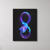 Neon Infinity Symbool met gloeiende Hummingbird Canvas Afdruk (Voorkant)