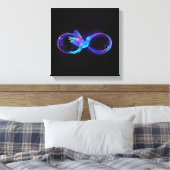 Neon Infinity Symbool met gloeiende Hummingbird Canvas Afdruk (Insitu (Slaapkamer))