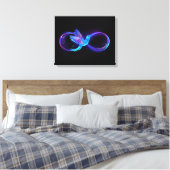Neon Infinity Symbool met gloeiende Hummingbird Canvas Afdruk (Insitu (Slaapkamer))