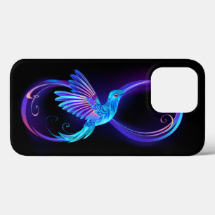 Neon Infinity Symbool met gloeiende Hummingbird Case-Mate iPhone Case