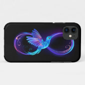 Neon Infinity Symbool met gloeiende Hummingbird Case-Mate iPhone Case (Achterkant (horizontaal))