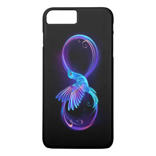 Neon Infinity Symbool met gloeiende Hummingbird Case-Mate iPhone Case (Achterkant)