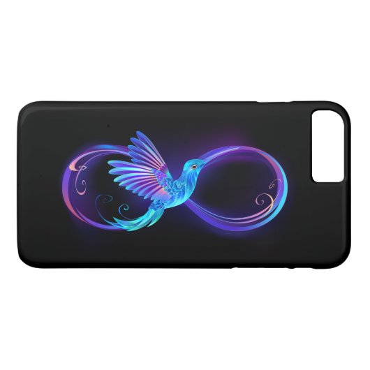 Neon Infinity Symbool met gloeiende Hummingbird Case-Mate iPhone Case (Achterkant (Horizontaal))