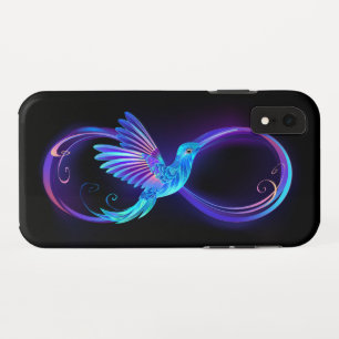 Neon Infinity Symbool met gloeiende Hummingbird Case-Mate iPhone Case