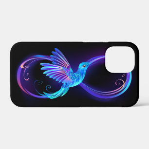 Neon Infinity Symbool met gloeiende Hummingbird Case-Mate iPhone Case