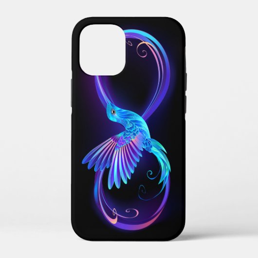 Neon Infinity Symbool met gloeiende Hummingbird Case-Mate iPhone Case (Achterkant)