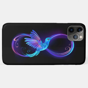 Neon Infinity Symbool met gloeiende Hummingbird Case-Mate iPhone Case