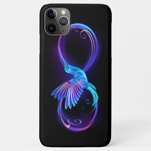 Neon Infinity Symbool met gloeiende Hummingbird Case-Mate iPhone Case (Achterkant)