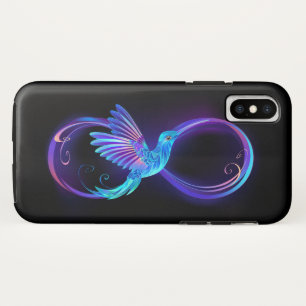 Neon Infinity Symbool met gloeiende Hummingbird Case-Mate iPhone Case
