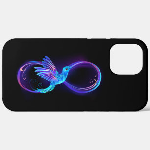 Neon Infinity Symbool met gloeiende Hummingbird Case-Mate iPhone Case