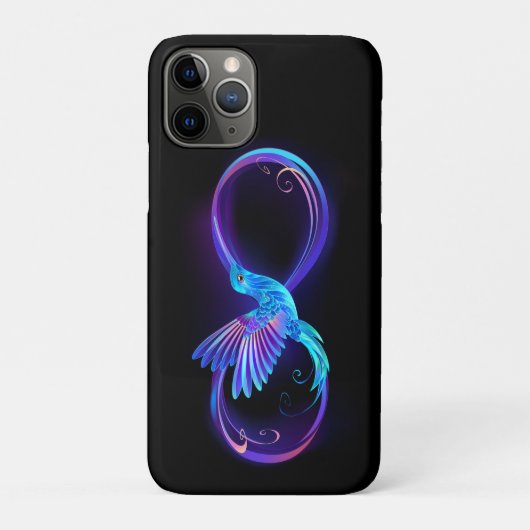 Neon Infinity Symbool met gloeiende Hummingbird Case-Mate iPhone Case (Achterkant)