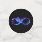 Neon Infinity Symbool met gloeiende Hummingbird Confetti (Kleine voorkant)