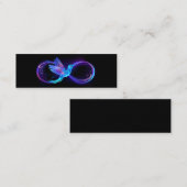 Neon Infinity Symbool met gloeiende Hummingbird Contactkaartje (Voorkant / Achterkant)