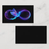 Neon Infinity Symbool met gloeiende Hummingbird Contactkaartje (Voorkant / Achterkant)