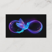 Neon Infinity Symbool met gloeiende Hummingbird Contactkaartje (Voorkant)