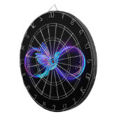 Neon Infinity Symbool met gloeiende Hummingbird Dartbord (Voorkant Rechts)