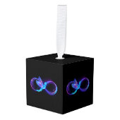 Neon Infinity Symbool met gloeiende Hummingbird Decoratie (Voorkant hoekig)