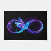 Neon Infinity Symbool met gloeiende Hummingbird Deurmat (Voorkant)