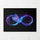 Neon Infinity Symbool met gloeiende Hummingbird Drieluik Kaart (Cover)