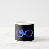 Neon Infinity Symbool met gloeiende Hummingbird Espresso Kop (Voorkant)