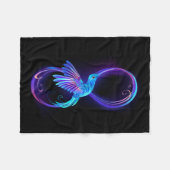 Neon Infinity Symbool met gloeiende Hummingbird Fleece Deken (Voorkant (Horizontaal))