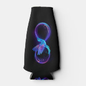 Neon Infinity Symbool met gloeiende Hummingbird Flesjeskoeler (Voorkant)