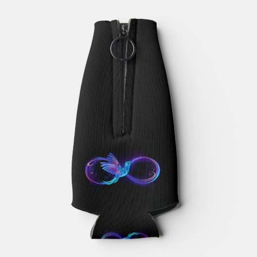 Neon Infinity Symbool met gloeiende Hummingbird Flesjeskoeler (Achterkant)