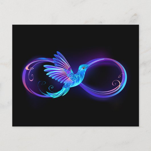 Neon Infinity Symbool met gloeiende Hummingbird Flyer (Voorkant)