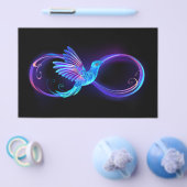 Neon Infinity Symbool met gloeiende Hummingbird Flyer (Enkel)