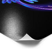 Neon Infinity Symbool met gloeiende Hummingbird Foto Afdruk (Hoek)