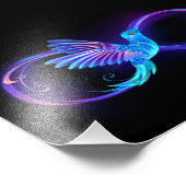 Neon Infinity Symbool met gloeiende Hummingbird Foto Afdruk (Hoek)