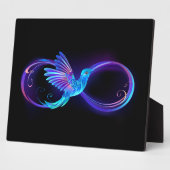 Neon Infinity Symbool met gloeiende Hummingbird Fotoplaat (Zijkant)