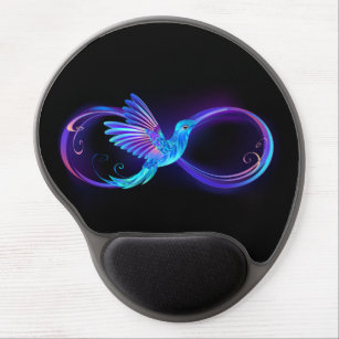 Neon Infinity Symbool met gloeiende Hummingbird Gel Muismat