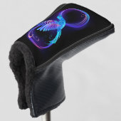 Neon Infinity Symbool met gloeiende Hummingbird Golfheadcover (3/4 voorkant)