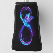 Neon Infinity Symbool met gloeiende Hummingbird Golfheadcover (Draai 90)