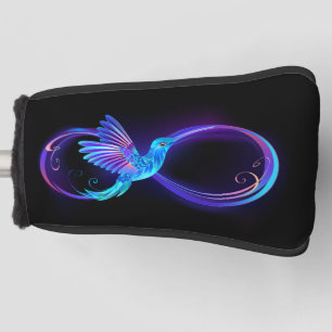Neon Infinity Symbool met gloeiende Hummingbird Golfheadcover