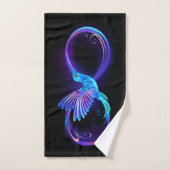 Neon Infinity Symbool met gloeiende Hummingbird Handdoek (Handdoek)