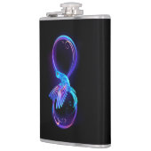 Neon Infinity Symbool met gloeiende Hummingbird Heupfles (Links)