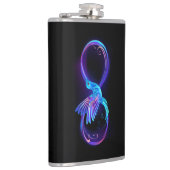Neon Infinity Symbool met gloeiende Hummingbird Heupfles (Rechts)