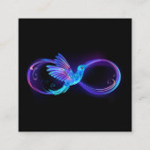 Neon Infinity Symbool met gloeiende Hummingbird Informatiekaartje (Voorkant)