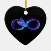 Neon Infinity Symbool met gloeiende Hummingbird Keramisch Ornament (Voorkant)