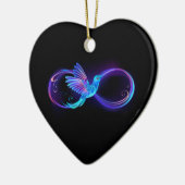 Neon Infinity Symbool met gloeiende Hummingbird Keramisch Ornament (Links)
