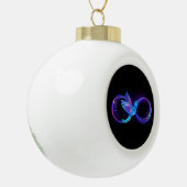 Neon Infinity Symbool met gloeiende Hummingbird Keramische Bal Ornament (Links)