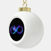 Neon Infinity Symbool met gloeiende Hummingbird Keramische Bal Ornament (Rechts)