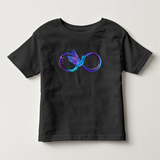 Neon Infinity Symbool met gloeiende Hummingbird Kinder Shirts (Voorkant)